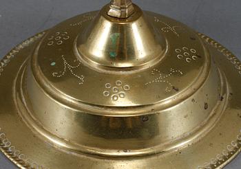 LJUSSTAKE, mässing, s k Blekingestake, 1700-tal.