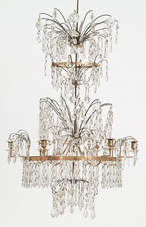 A Gustavian circa 1800 six-light chandelier.