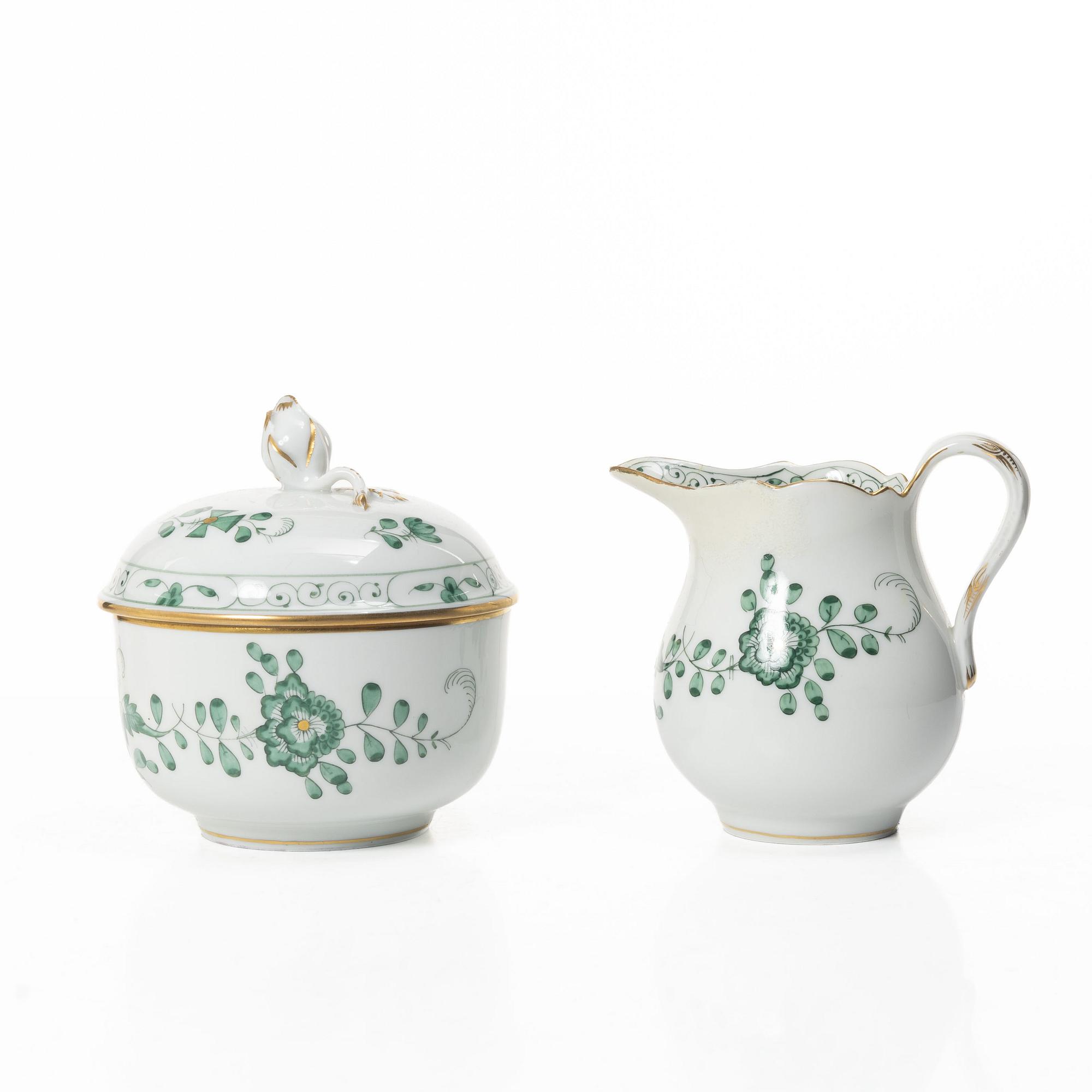 Meissen, Coffee service, 44 pieces, porcelain, “Indisch grün”, 3rd quality.