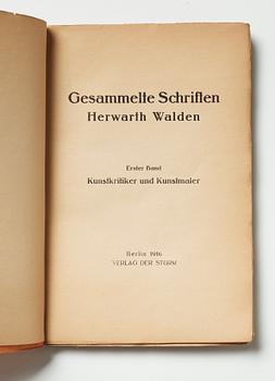 Exhibition catalogue and books (2) from Der Sturm plus a photo depicting Gösta Adrian-Nilsson (GAN).