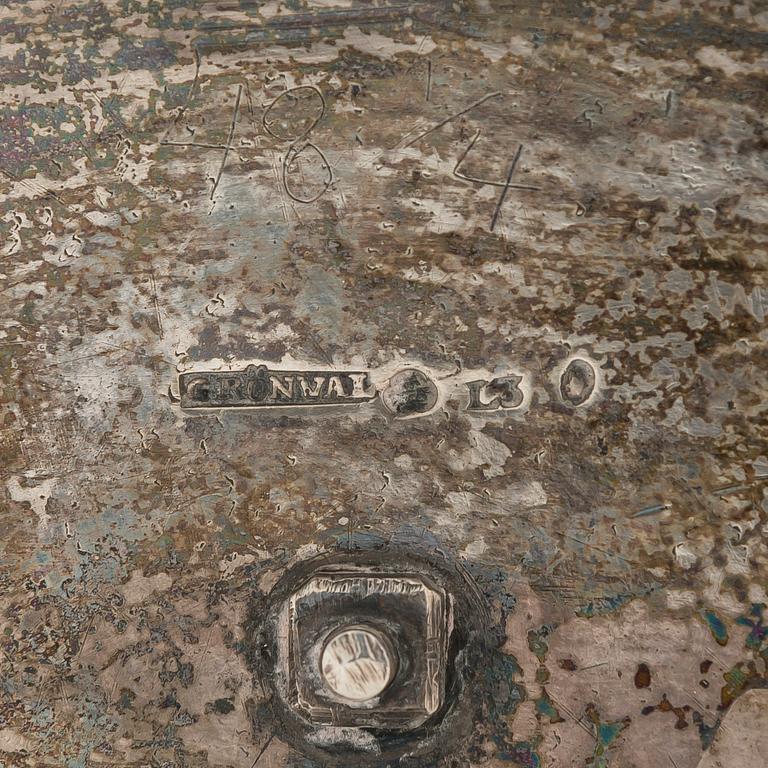Johan Petter Grönvall, sockerskrin, silver, Stockholm, sannolikt kring 1820. Empir.