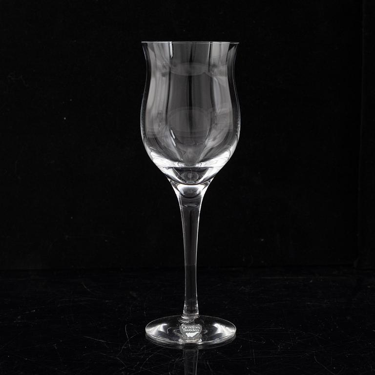Part of glass services, Nils Landberg, 12 of model "illusion", and Olle Alberius, 24 of model "Lisa", Orrefors, Sweden.