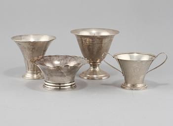 PARTI SILVER, 4 delar, Sverige, 1900-talets första hälft. Vikt 670 g.