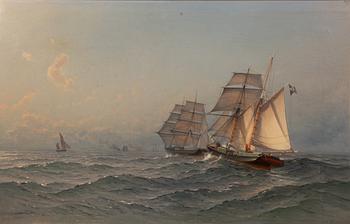 Albert Berg, Marine with sailing ships.