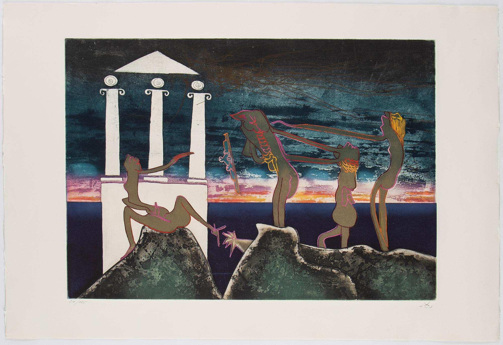 Roberto Matta, an etching with aquatint, signed and numbered 29/125.