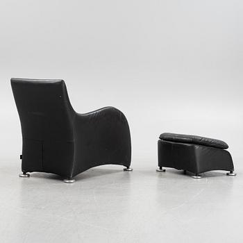 Gerard Van Der Berg, fåtölj med fotpall, "Loge" för Montis Nederländerna sent 1900-tal.