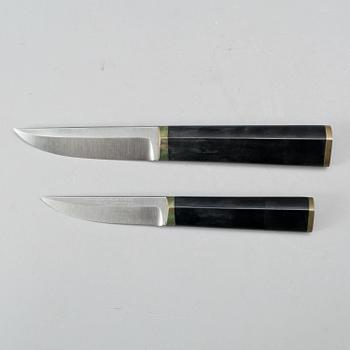 PUUKKO-KNIVAR, två st, Tapio Wirkkala, Hackman, Finland. Formgiven 1961.