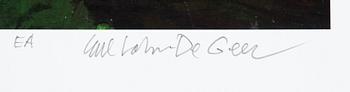 Carl Johan De Geer, lithograph in colours, signed EA.