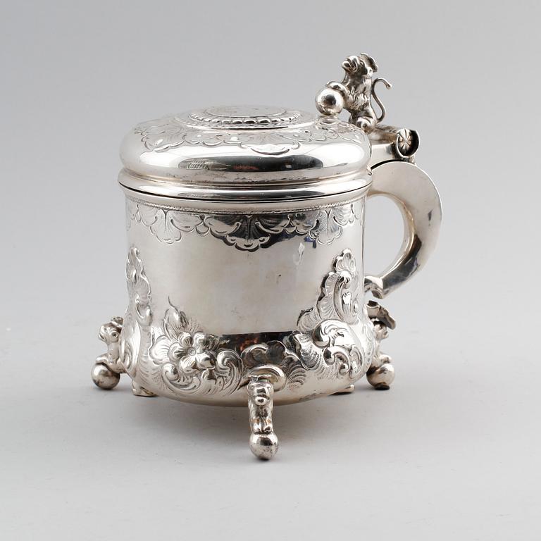 STOP, silver, barockstil, svenska importstämplar, 1900-talets första hälft. Vikt ca 825 gram.