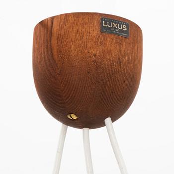 Uno & Östen Kristiansson, a 'Bananen' teak and glass three-light ceiling lamp, Luxus, Vittsjö.