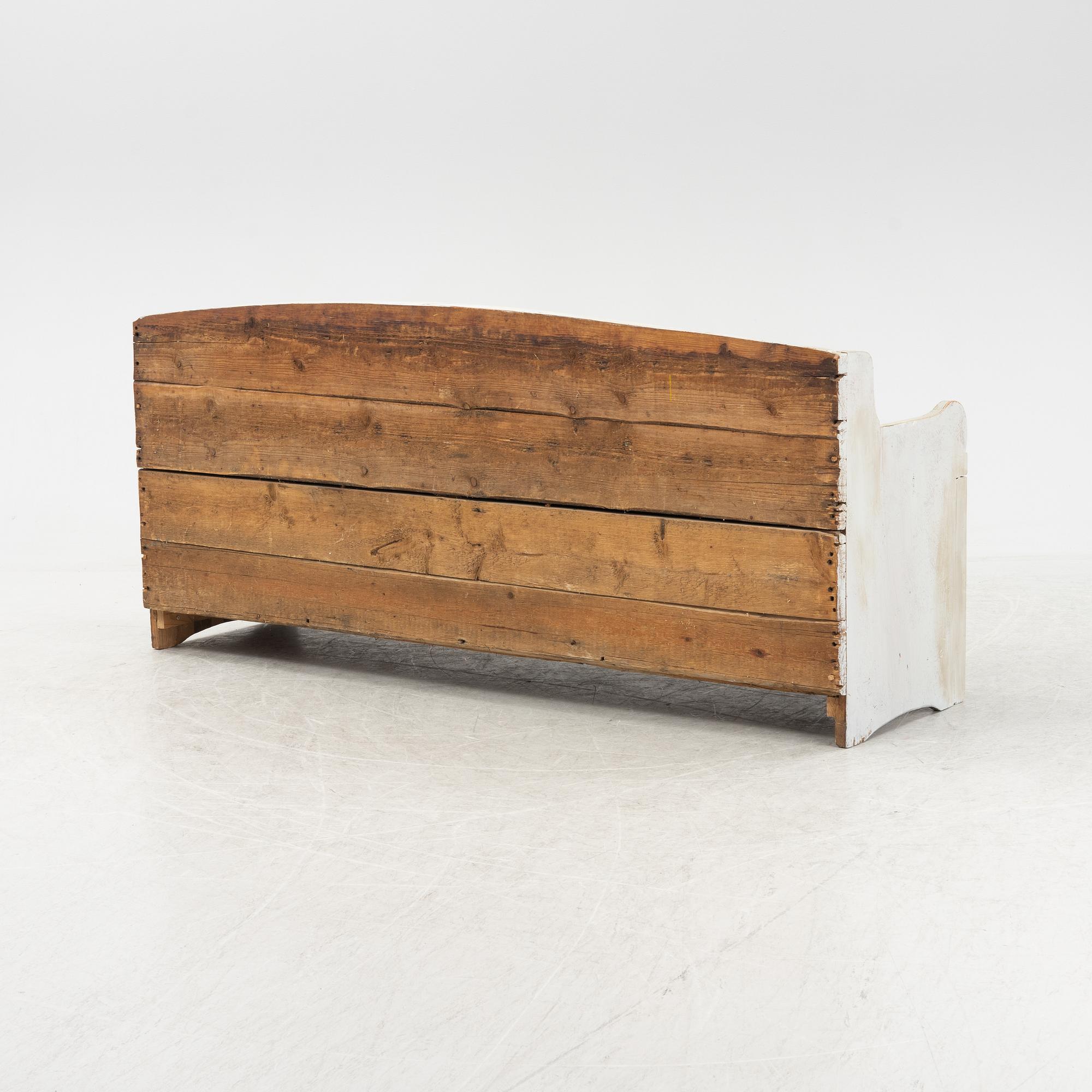 A painted bench, 19th Century.