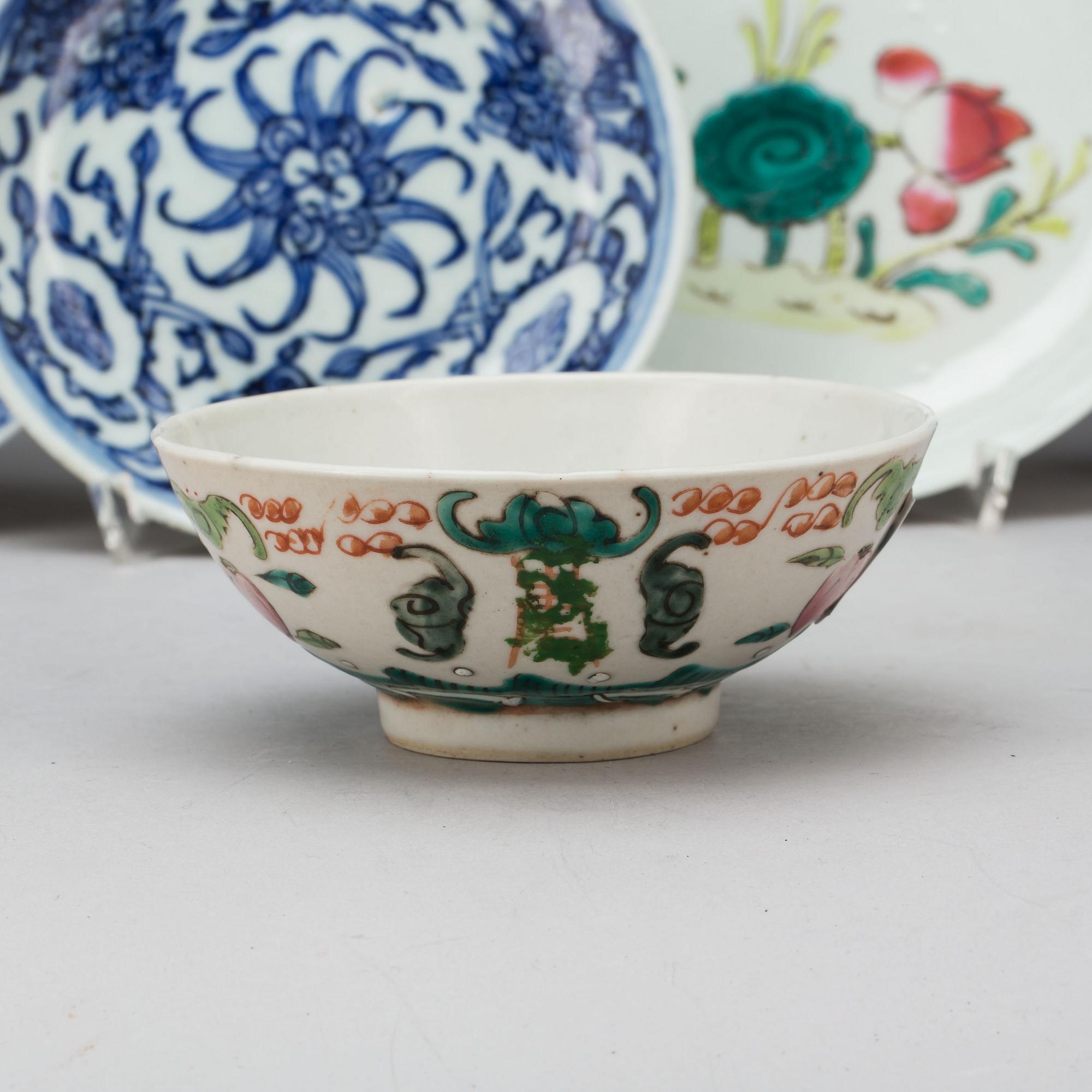 ASSIETTER MM, 10 delar, porslin, Kina 1800 och 1900-tal.