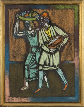 Vytautas Kasiulis, pastel, signed.