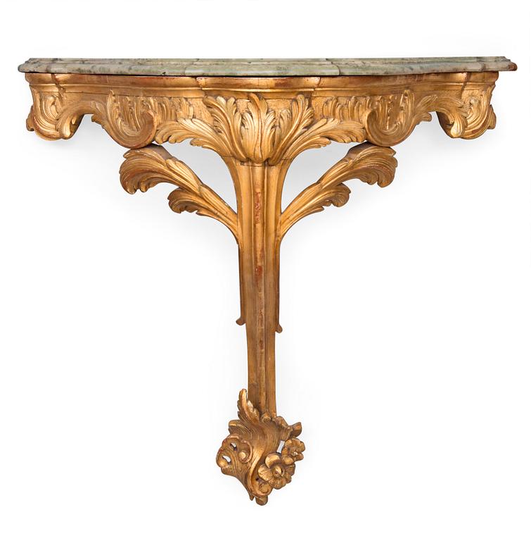 A CONSOLE TABLE. A Swedish rococo consoltable from the second half och the 18th century.