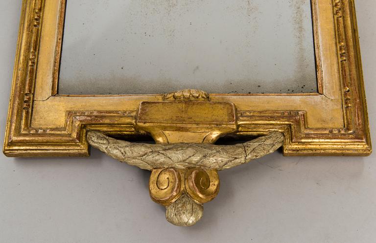 A Gustavian Mirror by Johan Åkerblad, signed IÅ, Stockholm's hallmark 1778.
