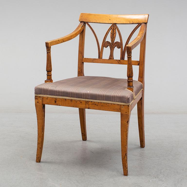 A Swedish Empire armchair. Early 19th century.