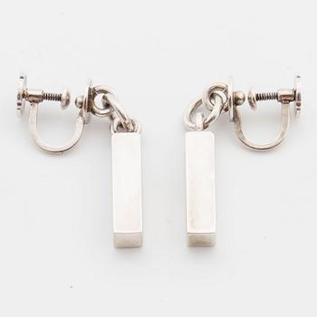 WIWEN NILSSON, örhängen, ett par, silver, Lund 1960,
