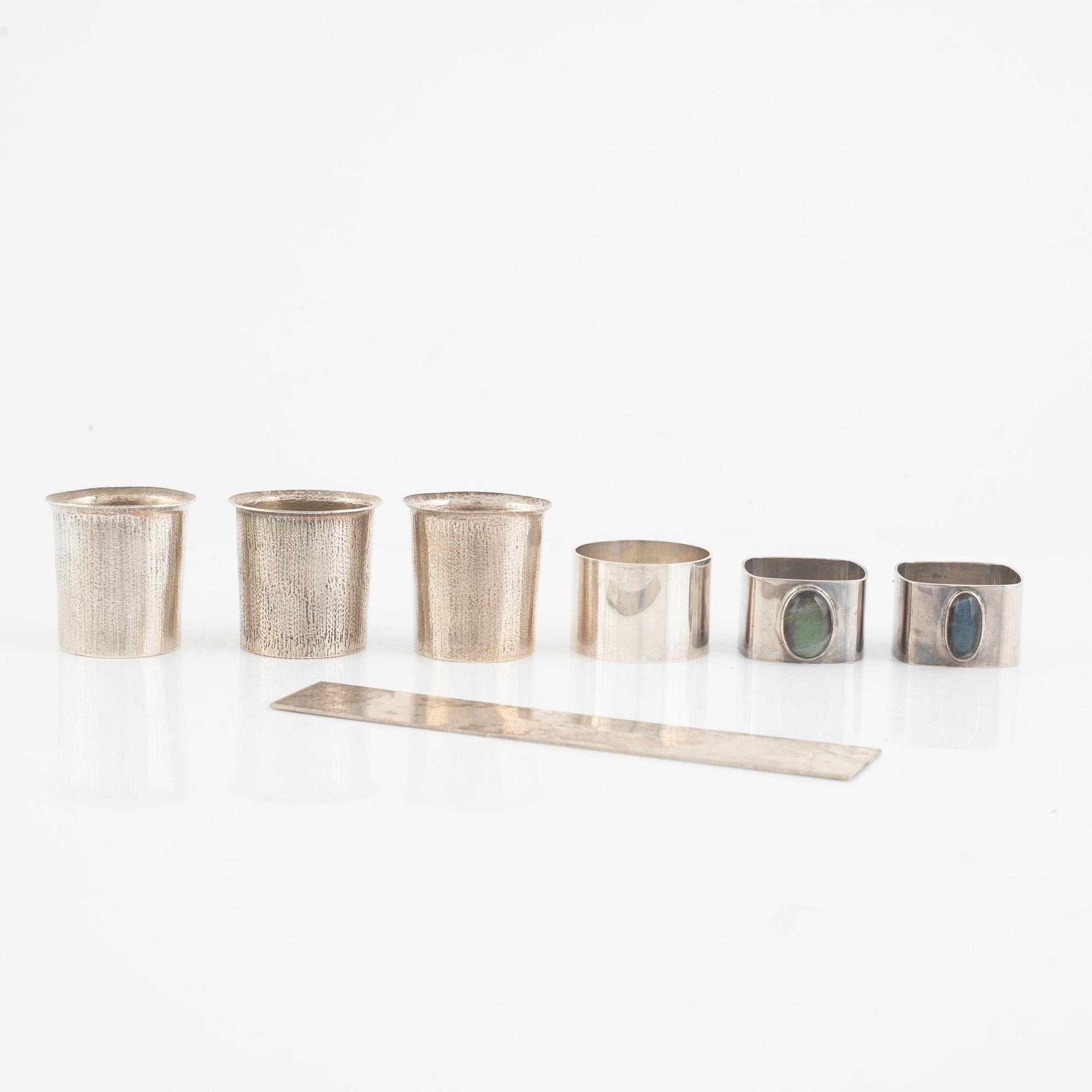 Kerstin Öhlin Lejonklou, sterlingsilver, 7 delar, Östersund, 1965-76.