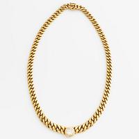 Collier, 18K guld med  briljantslipad diamant.