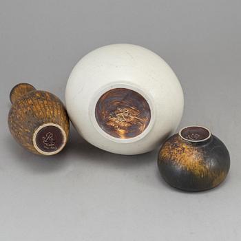 GUNNAR NYLUND, 3 delar, stengods, Rörstrand.