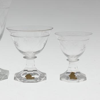 49 pcs of glass service, Skruf, mid 20th century,