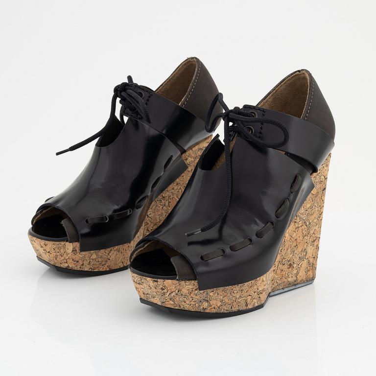 ACNE, a pair of 'Halo' wedge sandals, size 37.