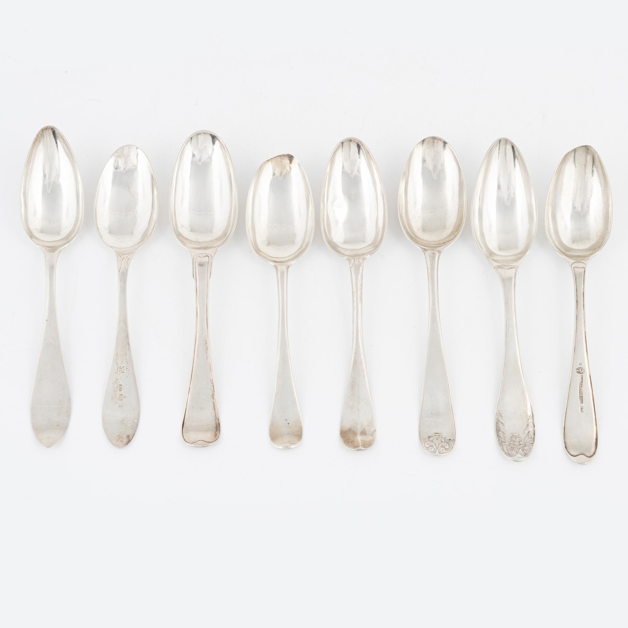 A set of  Silver Spoons, including Andreas Isberg, Skänninge 1814 (8 pieces).