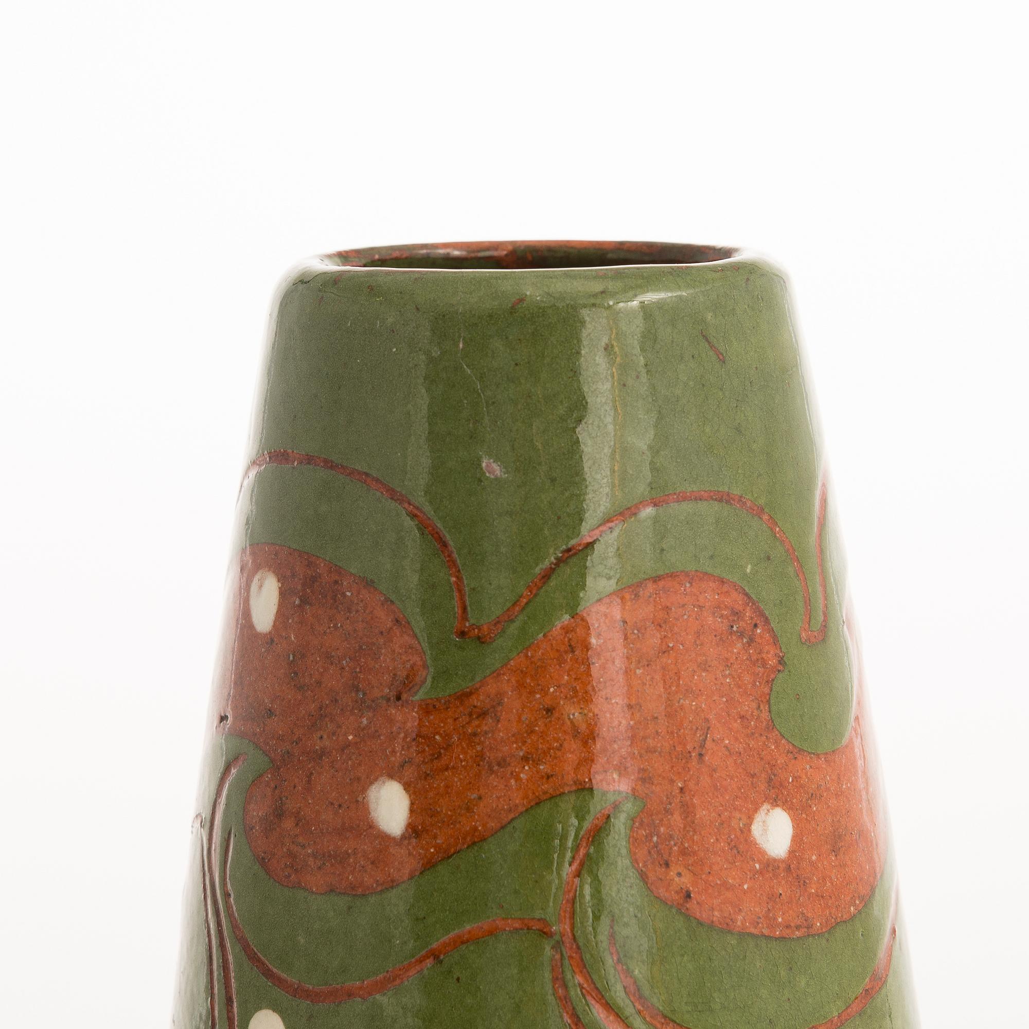 ALFRED WILLIAM FINCH, A ceramic vase, signed A.W.F. Iris, Finland. Around the turn of the 20th Century.