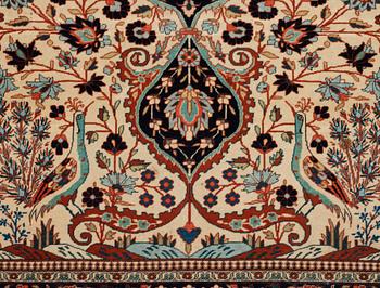 ANTIQUE/SEMI-ANTIQUE KASHAN SO CALLED MOTACHEM. 205,5 x 135 cm.