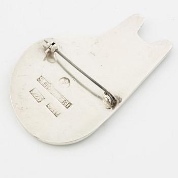 Sven-Erik Högberg, Brooch in the form of a cat, sterling silver, Gothenburg 1992.