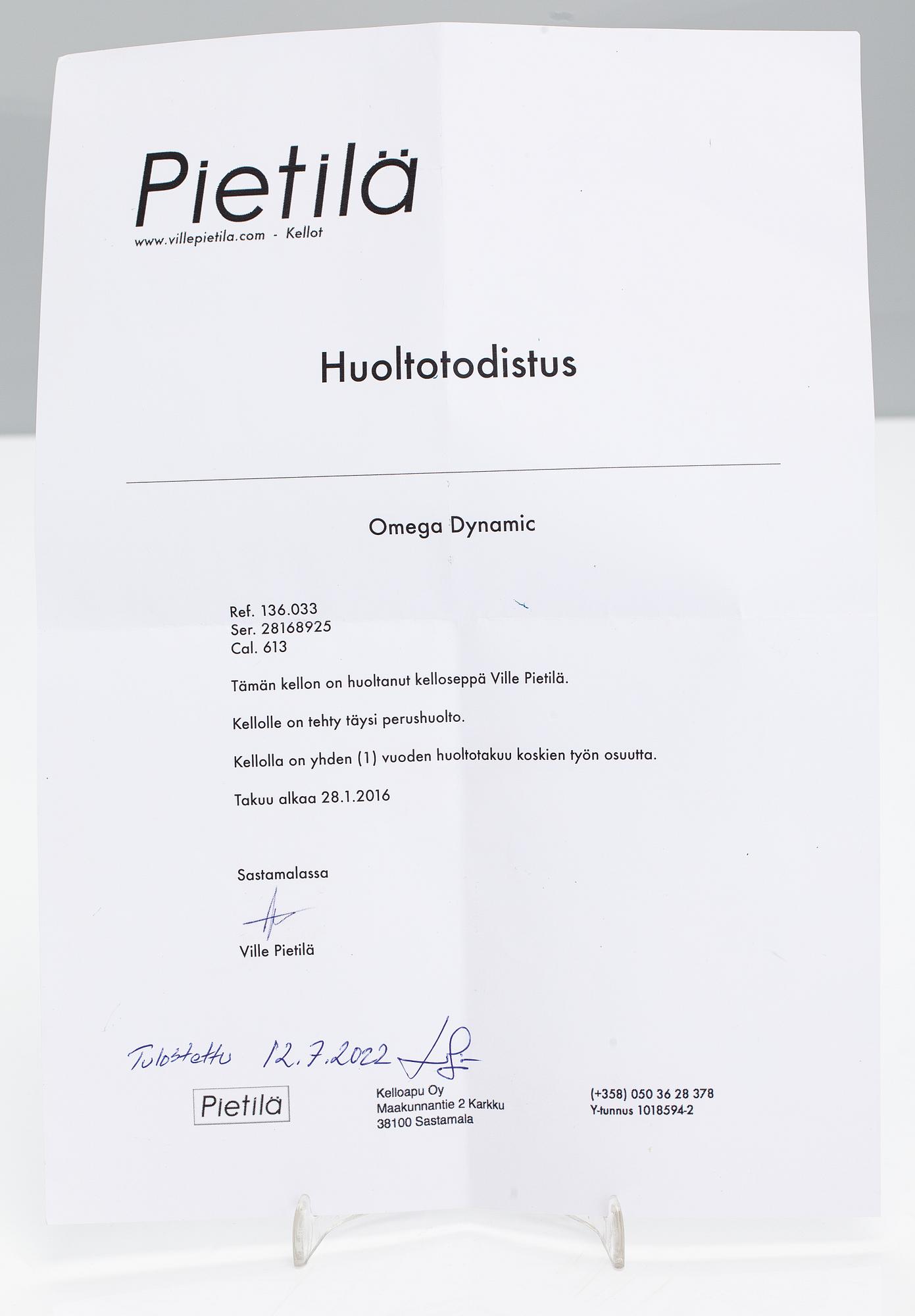 Omega, Dynamic, armbandsur, 41 mm.