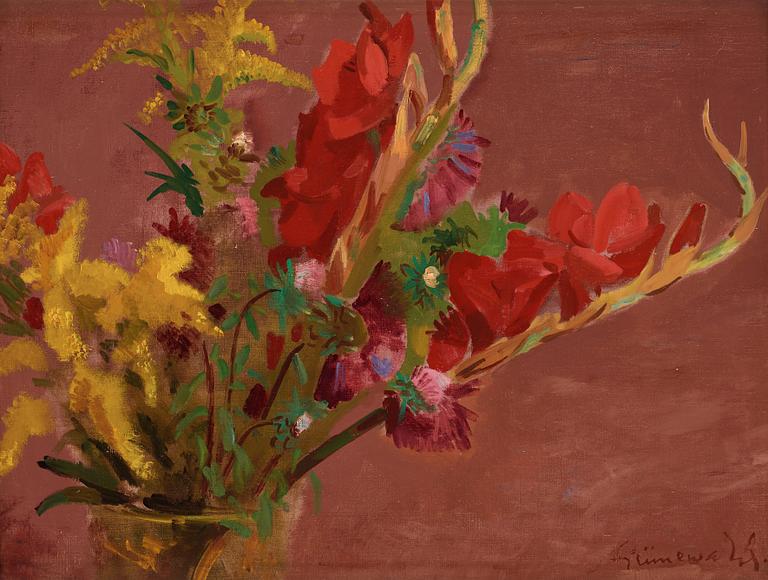 Isaac Grünewald, Still life with flowers.