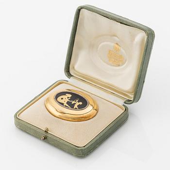 Dosa, 18K guld, svart emalj och rosenslipade diamanter. W.A. Bolin, Moskva 1912-1917.