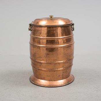 A COPPER WATER BARREL, late 19th century.