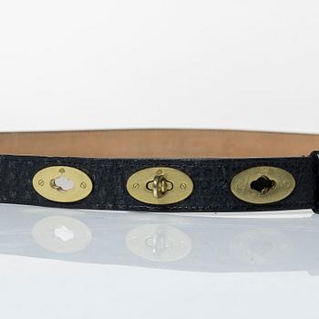 Mulberry, skärp, "Trio twist lock belt", storlek 85.