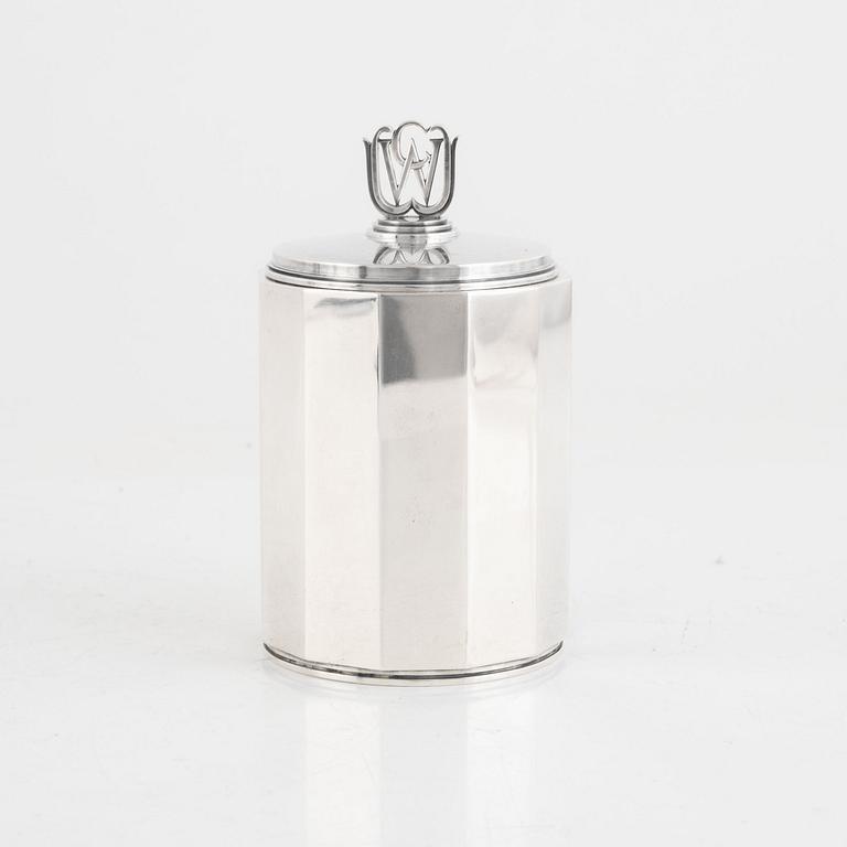 A Sterling Silver Cigarette Jar, mark of Atelier Borgila, Stockholm 1949.