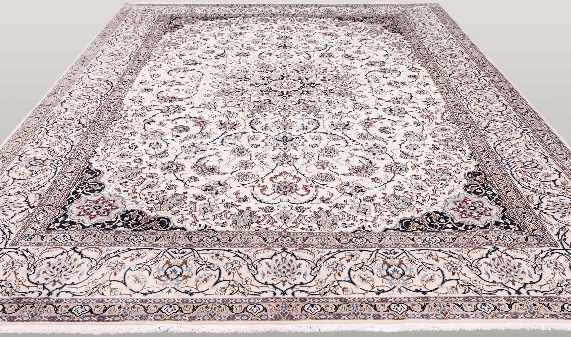 A carpet, Nain Part Silk, sk 9 LAA,  427 x 312 cm.