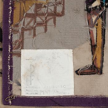 Lars Gynning, A TAPESTRY, "Les Pêcheurs de Puerto Rico", tapestry weave, ca 147,5-148,5 x 239 cm, signed PF Gynning.