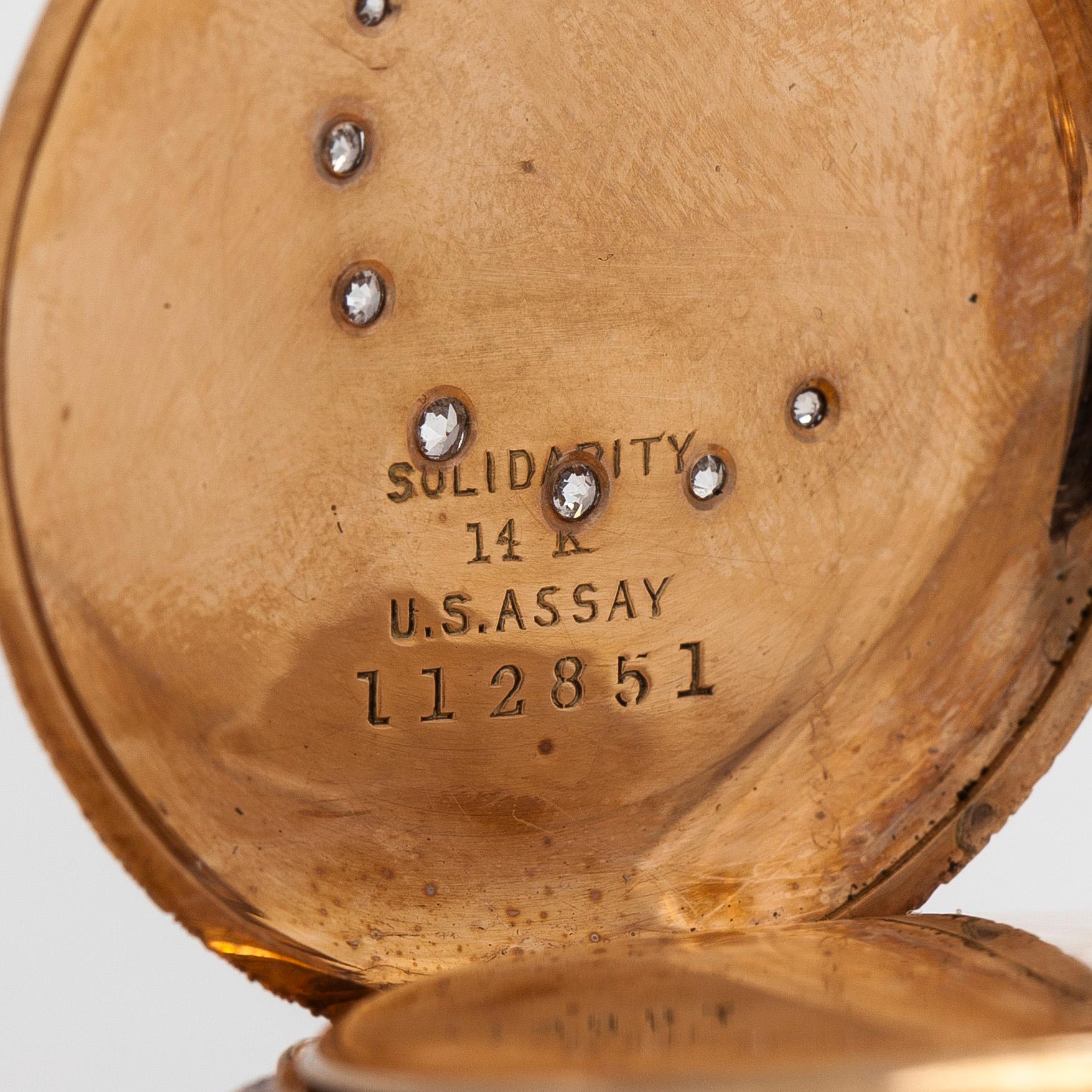 Waltham, fickur/mormorsur, savonett, 33 mm.