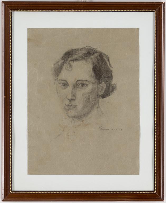 JOHANNES RIAN, drawing on paper, signed and dated 26-4 -27.