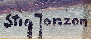 STIG JONZON, olja på pannå. Sign.