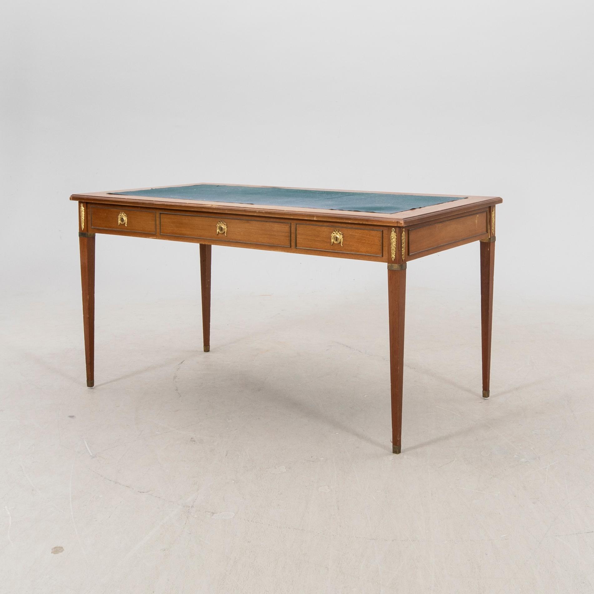 A late Gustavian style mahogany desk first half of the 20th century.