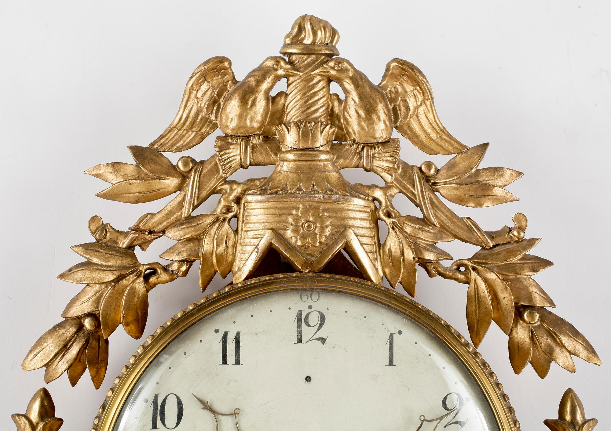 VÄGGPENDYL, sengustaviansk, Israel Dahlström (verksam 1792-1829), Stockholm.