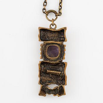 Pentti Sarpaneva, collier och armband, brons med ametist.