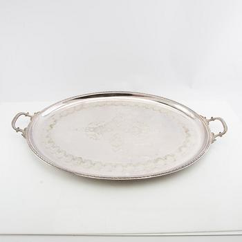 Trays 2 pcs of silver-plated metal, first half of the 20th century.