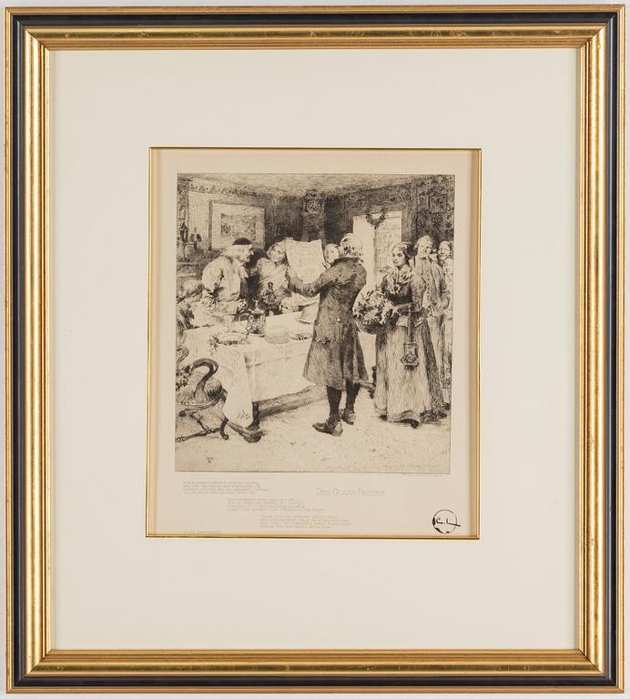 CARL LARSSON, Etching, 1896, printed signature.