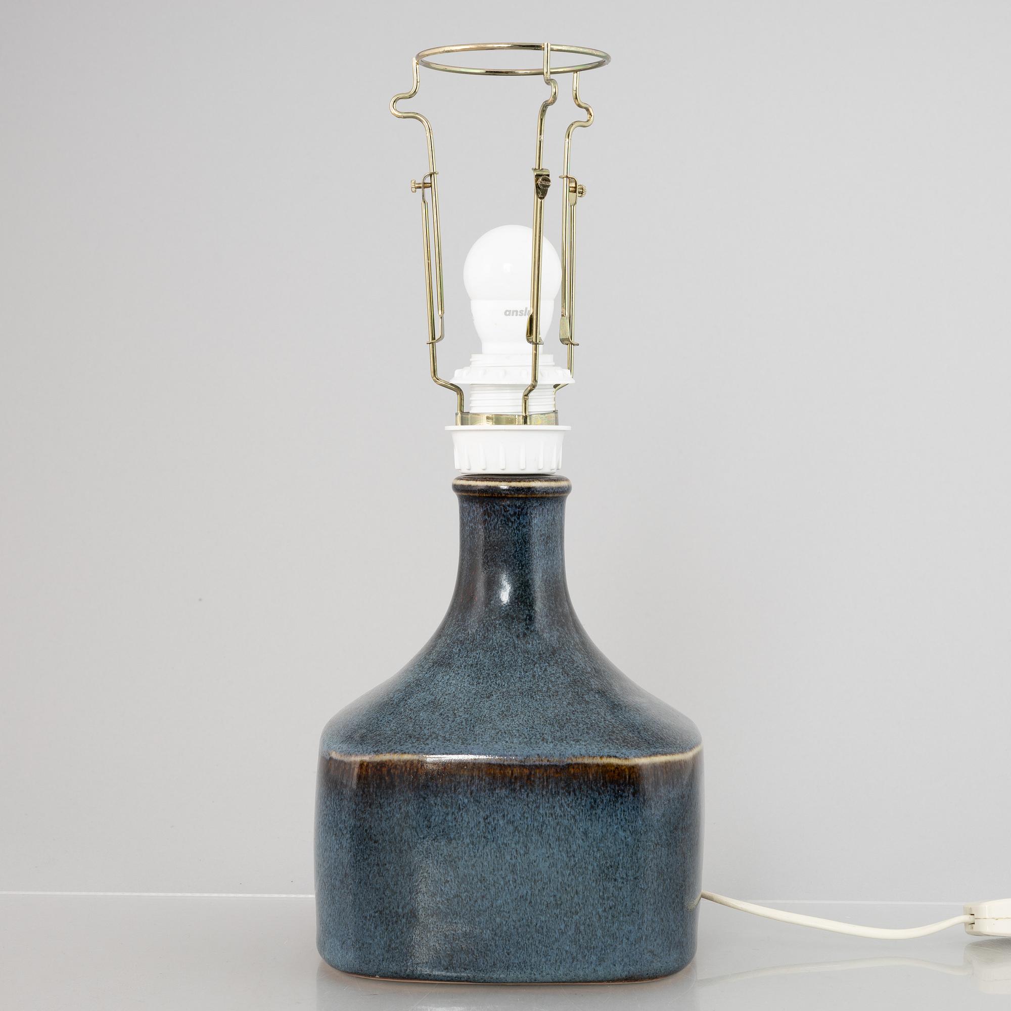 Stig Lindberg, a stoneware table lamp, Gustavsberg Studio 1979.