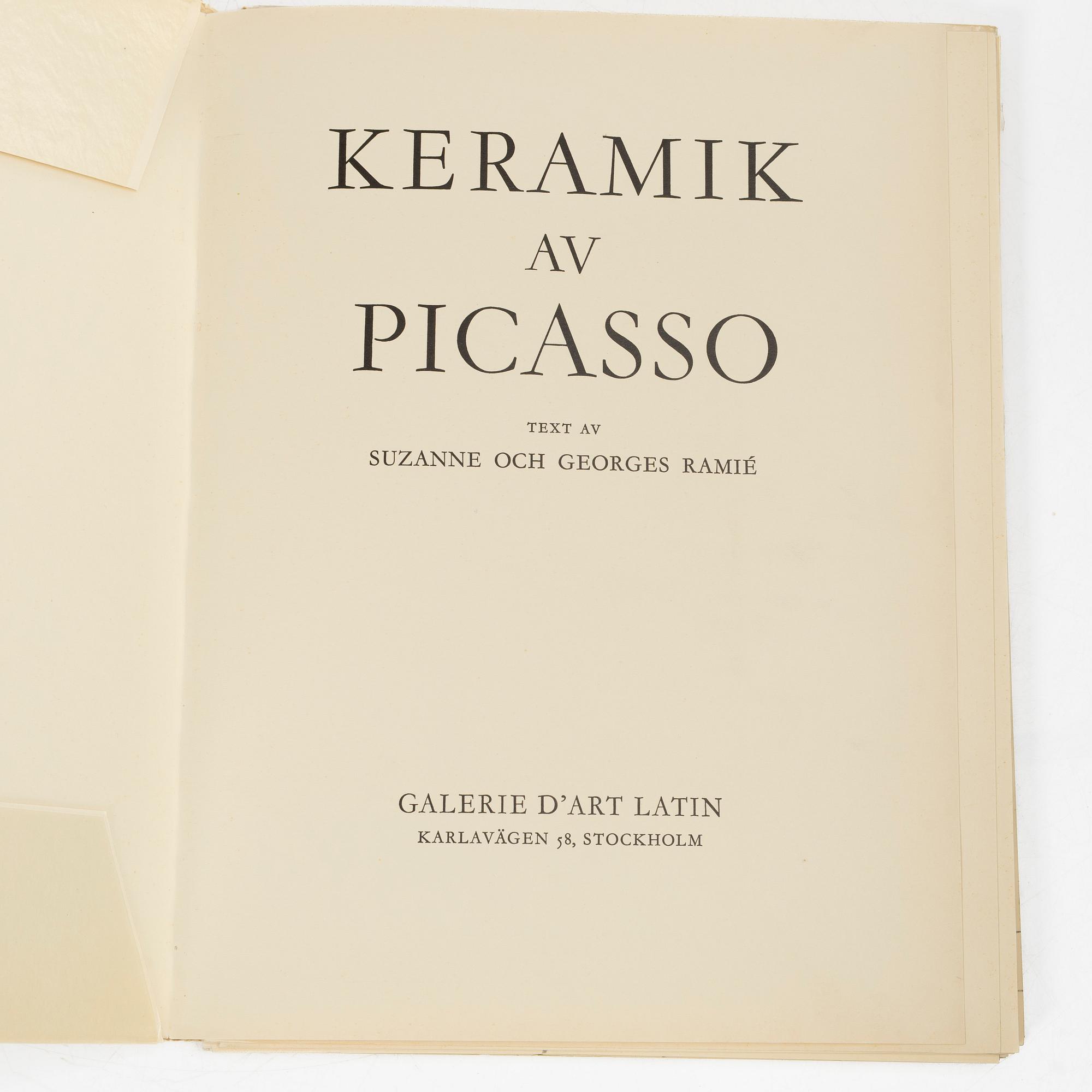 Pablo Picasso, a book, "Ceramiques".