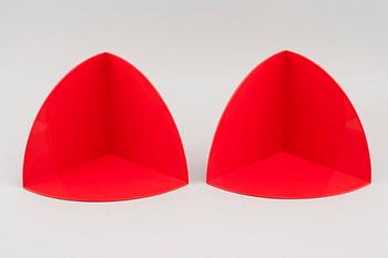 A pair of "4909" bookends by Giotto Stoppino for Kartell, 1970s.