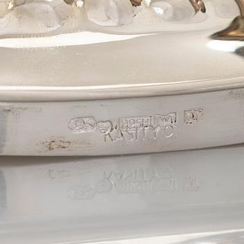 Coffee service, three parts, silver, Kultakeskus Oy, Hämeenlinna 1968-1980.